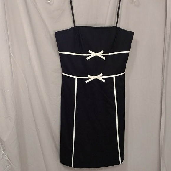 Black & White Strapless Mini Dress Flirty Sundress Mrk6P fits like 4 Quality NWT - Picture 7 of 8